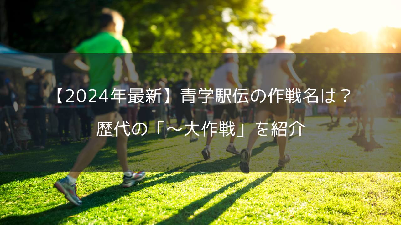 青学駅伝の作戦名は？歴代の「～大作戦」