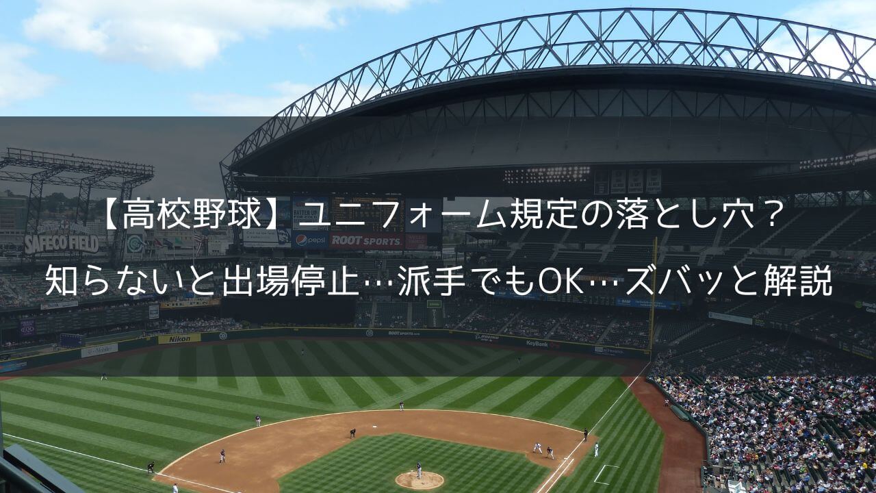 【高校野球】ユニフォーム規定